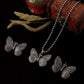 Butterfly Pendant Set with Matching Studs | Oxidised German Silver