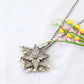 Oxidised Floral Star Pendant with Pearl Tassels | German Silver