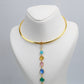 Hansuli Necklace with Multicolor Pendant | Brass Anti Tarnish | Lightweight
