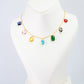 Multicolor Natural Stone Station Chain Pendant Necklace | Gold‑Plated Brass, Anti‑Tarnish