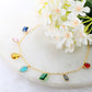 Multicolor Natural Stone Station Chain Pendant Necklace | Gold‑Plated Brass, Anti‑Tarnish