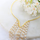 Pearl Tassel Hansuli Necklace | Brass Anti Tarnish | Lightweight