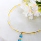 Hansuli Necklace with Triple Blue Rectangle Pendant | Brass Anti Tarnish | Lightweight