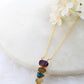 Multicolor Natural Stone Bar Pendant Necklace | Brass Anti Tarnish | Lightweight