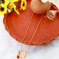 Peach & Multicolor Pendant Necklace | Natural Stones, Gold-Plated Brass