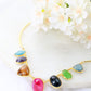 Multicolor Natural Stone Necklace | Brass Anti Tarnish | Lightweight