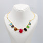 Multicolor Natural Stone Necklace | Brass Anti Tarnish | Lightweight