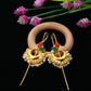 Traditional Bugadi Earring with Pearl Fringe & Multicolor Floral Stones | Brass Anti Tarnish | Lightweight