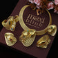 Gold Plated Shell‑Leaf Motif AD Jewellery Set with Coloured Stones (Necklace, Earrings, Ring) | Anti‑Tarnish