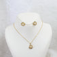 Classic Pearl Halo Pendant Set - Gold Plated with Crystals | Elegant Anti Tarnish Jewelry