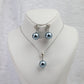 Silver Pearl Pendant Set - Elegant Blue Grey Pearl Jewelry | Luxury Anti Tarnish Coating