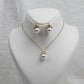 Royal Pearl Drop Pendant Set - White Pearl Necklace & Earrings | Gold Plated Luxury Finish