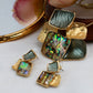 Geometric Abalone Green Pendant Set - Modern Luxury Enamel Necklace & Earrings | Anti Tarnish