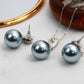 Silver Pearl Pendant Set - Elegant Blue Grey Pearl Jewelry | Luxury Anti Tarnish Coating