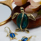 Turtle Blue Enamel Pendant Set - Luxury Gold Plated Turtle Necklace & Earrings | Anti Tarnish Coating
