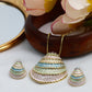 Pastel Shell Fan Pendant Set - Multi-Color Enamel Luxury Necklace & Earrings | Anti Tarnish Coating