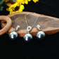 Silver Pearl Pendant Set - Elegant Blue Grey Pearl Jewelry | Luxury Anti Tarnish Coating