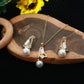 Butterfly Pearl Pendant Set - Gold Plated Butterfly Design with White Pearls | Luxury Anti Tarnish