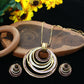 Layered Circle Pendant Set - Gold Plated Multi Ring Necklace & Earrings | Anti Tarnish Coating
