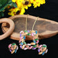 Multicolor Leaf Pendant Set - Enamel Jewelry with Gold Plating | Vibrant Festive Look | Anti Tarnish