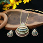 Pastel Shell Fan Pendant Set - Multi-Color Enamel Luxury Necklace & Earrings | Anti Tarnish Coating