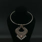 Oxidised German Silver Hansli Necklace with Heart Motif & Ghungroo Drops | Tribal Statement Choker