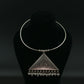 Oxidised German Silver Hansli Necklace with Triangle Mandala Design | Antique Tribal Choker