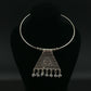 Oxidised German Silver Hansli Necklace with Filigree Triangle Pendant | Ethnic Statement Choker