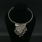 Oxidised German Silver Hansli Necklace with Peacock Motif & Jhumka Drops | Festive Statement Choker