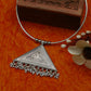 Oxidised German Silver Hansli Necklace with Triangle Mandala Design | Antique Tribal Choker