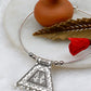 Oxidised German Silver Hansli Necklace with Filigree Triangle Pendant | Ethnic Statement Choker