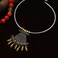 Dual Tone Oxidised German Silver Cone-Shaped Tribal Hansuli Necklace