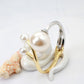 Anti-Tarnish Two-Tone Branch Pearl Bracelet – Modern Gold & Silver Cuff with Freshwater Pearls