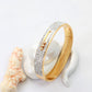 Anti-Tarnish Stainless Steel Bracelet — Gold Crystal Pavé Accent Bangle