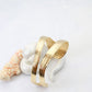 Anti-Tarnish Gold Ripple Multi-Band Cuff Bracelet – Sculpted Stainless Steel