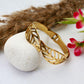 Anti-Tarnish Gold Open Leaf Cuff Bracelet – Stainless Steel Cutout Design