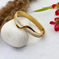 Anti-Tarnish Stainless Steel Bracelet — Gold Wave Crystal Line Bangle