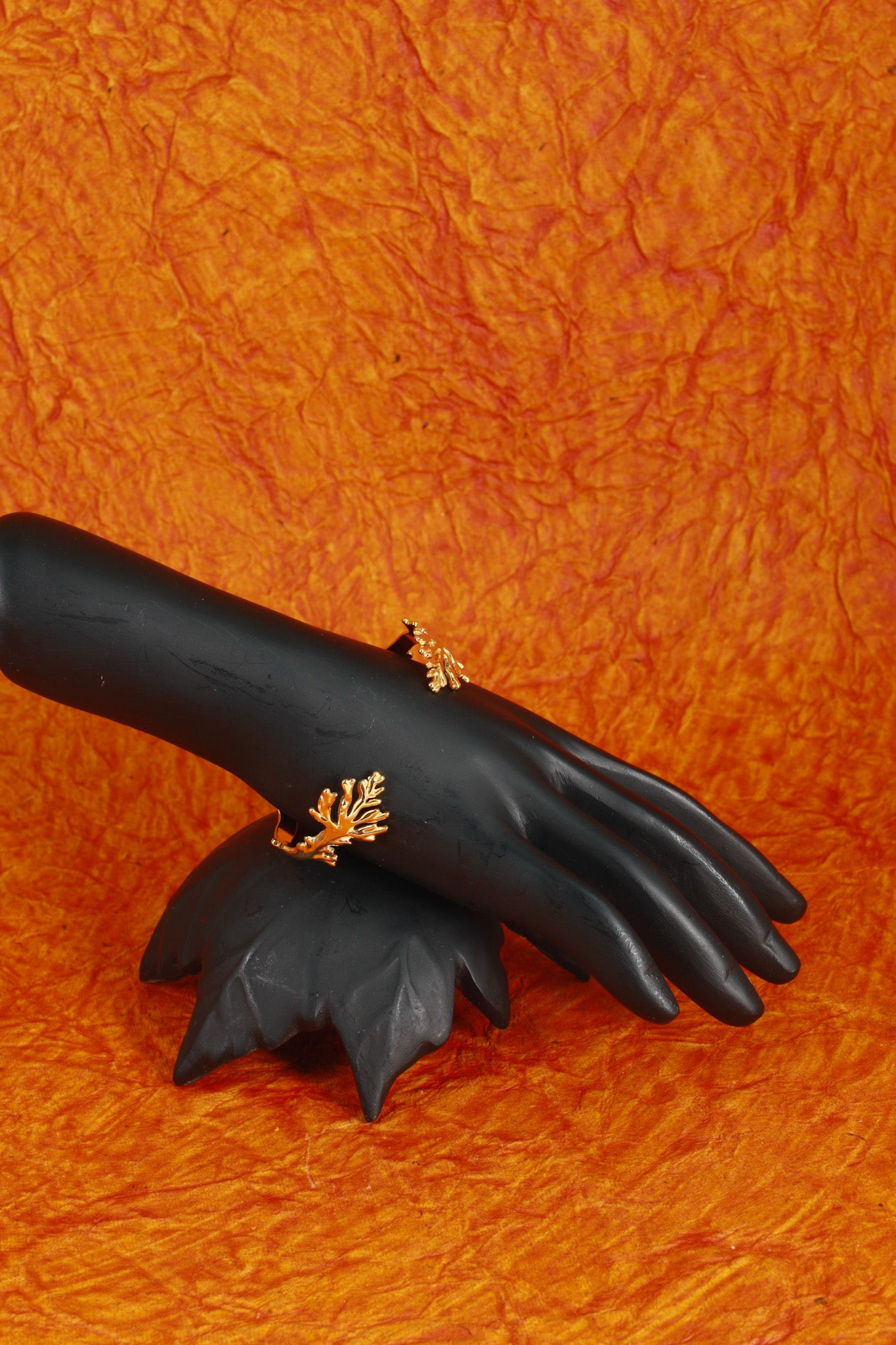 Anti-Tarnish Gold Coral Branch Cuff Bracelet – Stainless Steel Organic Design