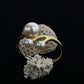 Anti-Tarnish Two-Tone Branch Pearl Bracelet – Modern Gold & Silver Cuff with Freshwater Pearls