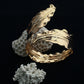 Anti-Tarnish Gold Sculpted Leaf Cuff Bracelet – Textured Statement Design