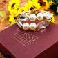 Anti-Tarnish Stainless Steel Bracelet — Gold Pearls & Marquise Crystal Cuff