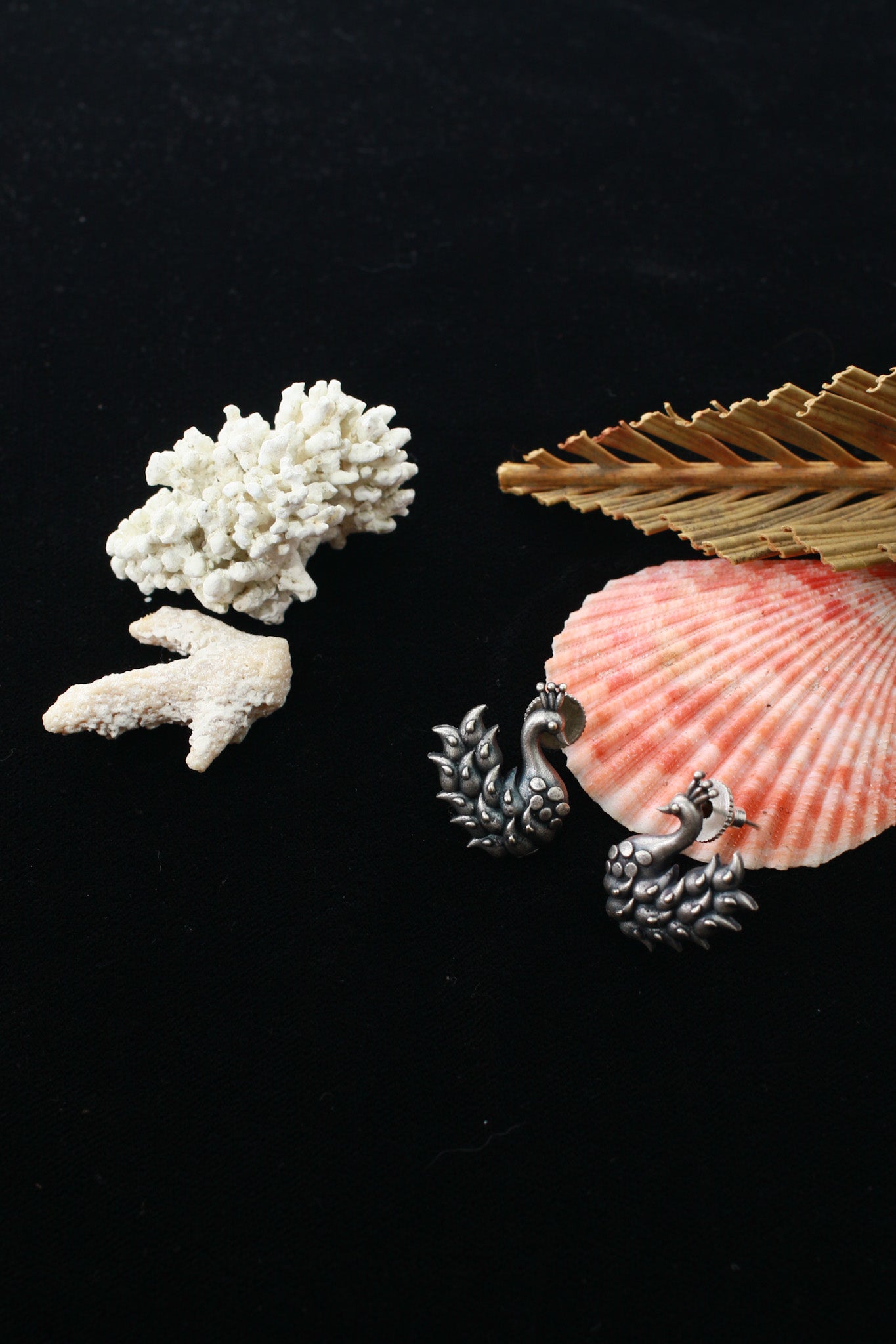 Mini Swan Oxidised German Silver Stud Earrings | Antique Daily Wear Studs