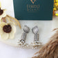 Lotus Oxidised German Silver Jhumka Earrings with Pearl Cluster Drops | Antique Finish Earrings