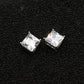 Square Clear Stud Earrings