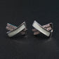 Elegant White Enamel Stud Earrings