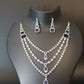 Triple Layer Sapphire Glamour Necklace Set