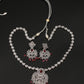Ruby Chandelier Bridal AD Necklace Set