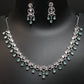 Aqua Droplet Diamond Necklace Set
