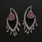 Modern Dangle Earrings with Pink Gemstones