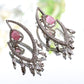 Modern Dangle Earrings with Pink Gemstones